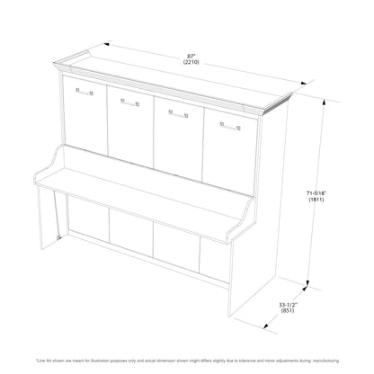 Adonis Queen Murphy Bed with Desk