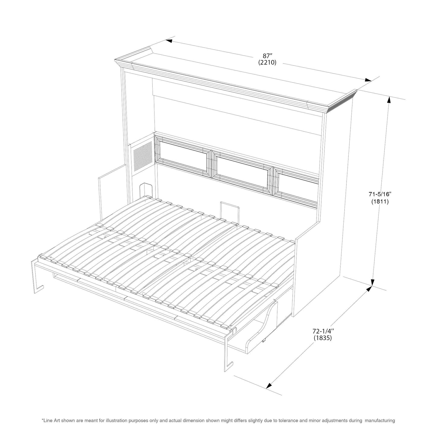 Adonis Queen Murphy Bed with Desk